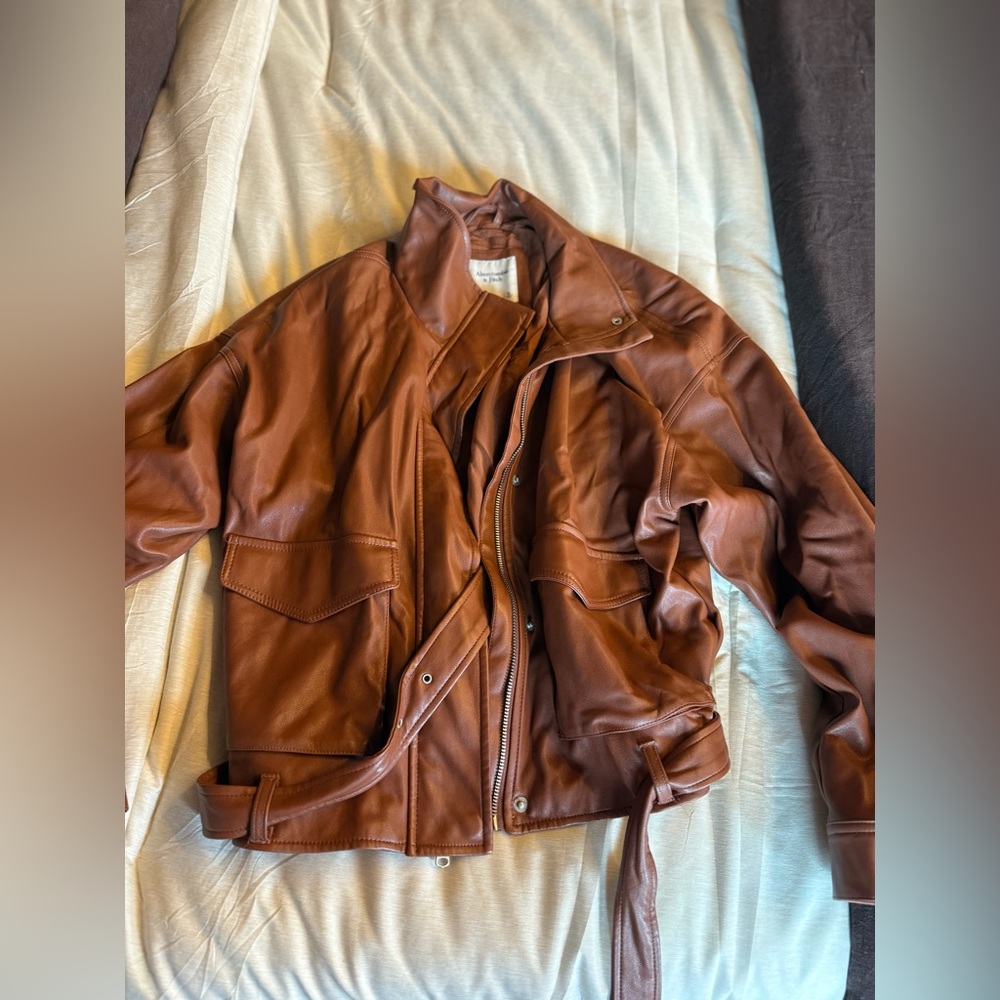 Abercrombie & Fitch Brown Leather Jacket